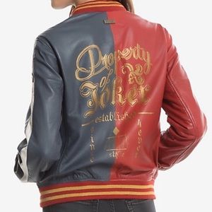 Harley Quinn Bomber Leather Jacket - XS - NWT